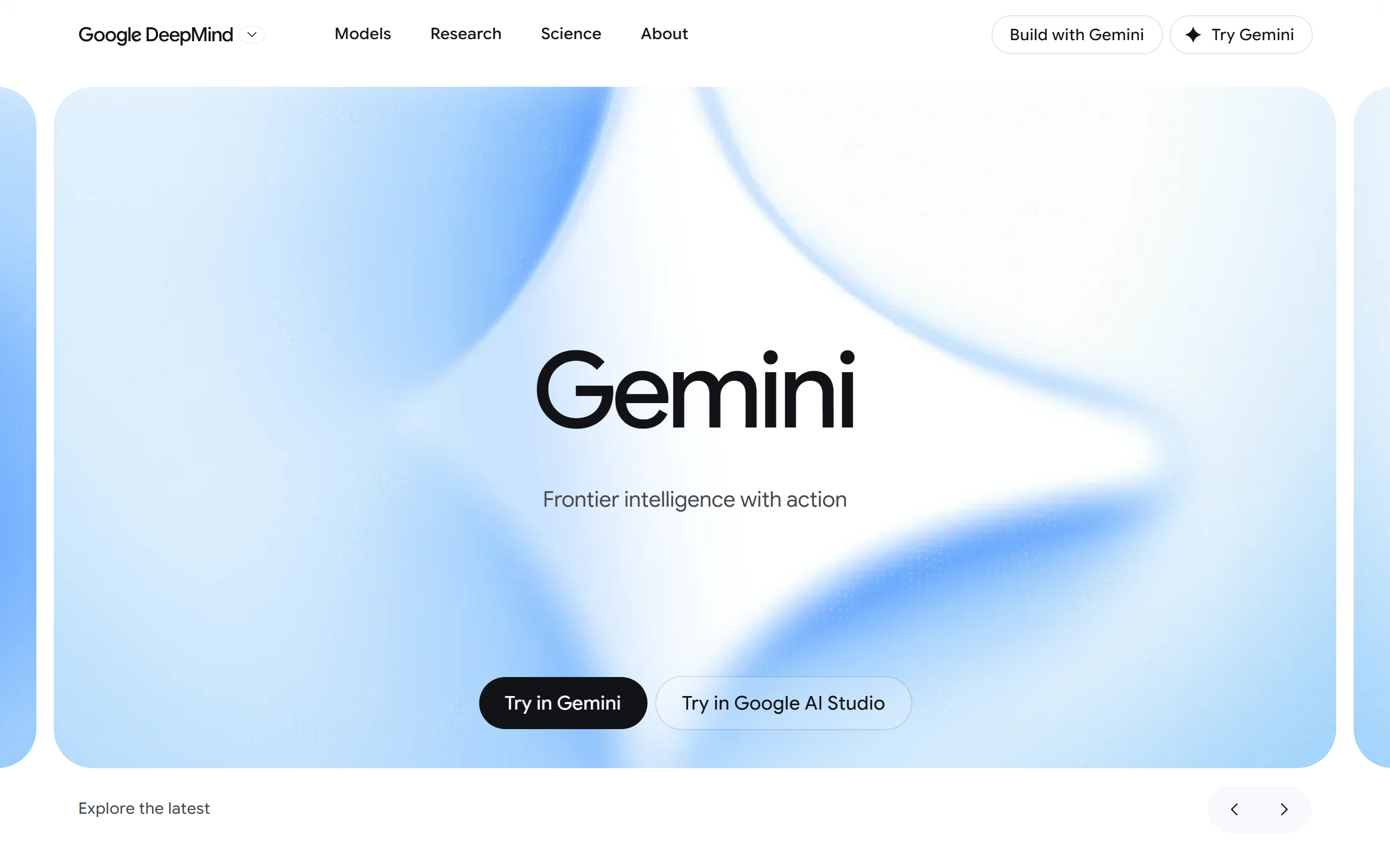 Google DeepMind Gemini model page