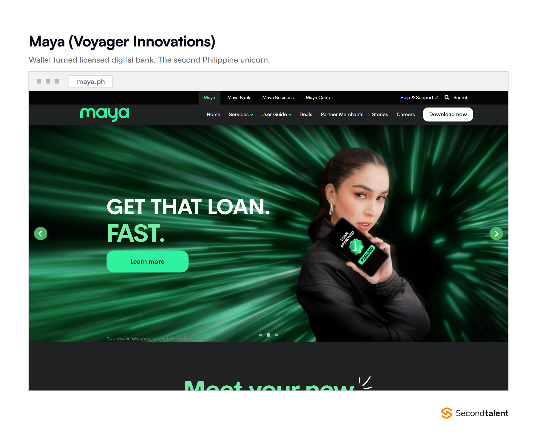 The Maya homepage, a Philippine digital bank and mobile wallet.
