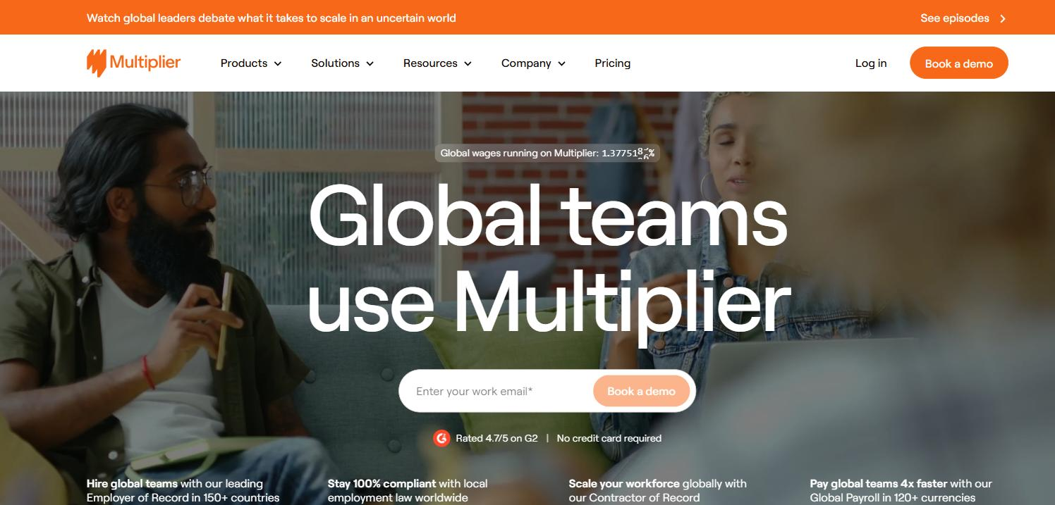 Multiplier homepage, 2026