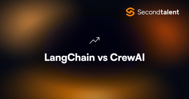LangChain vs CrewAI. LangChain vs CrewAI: Usage, Performance & Features 2026, by Second Talent.