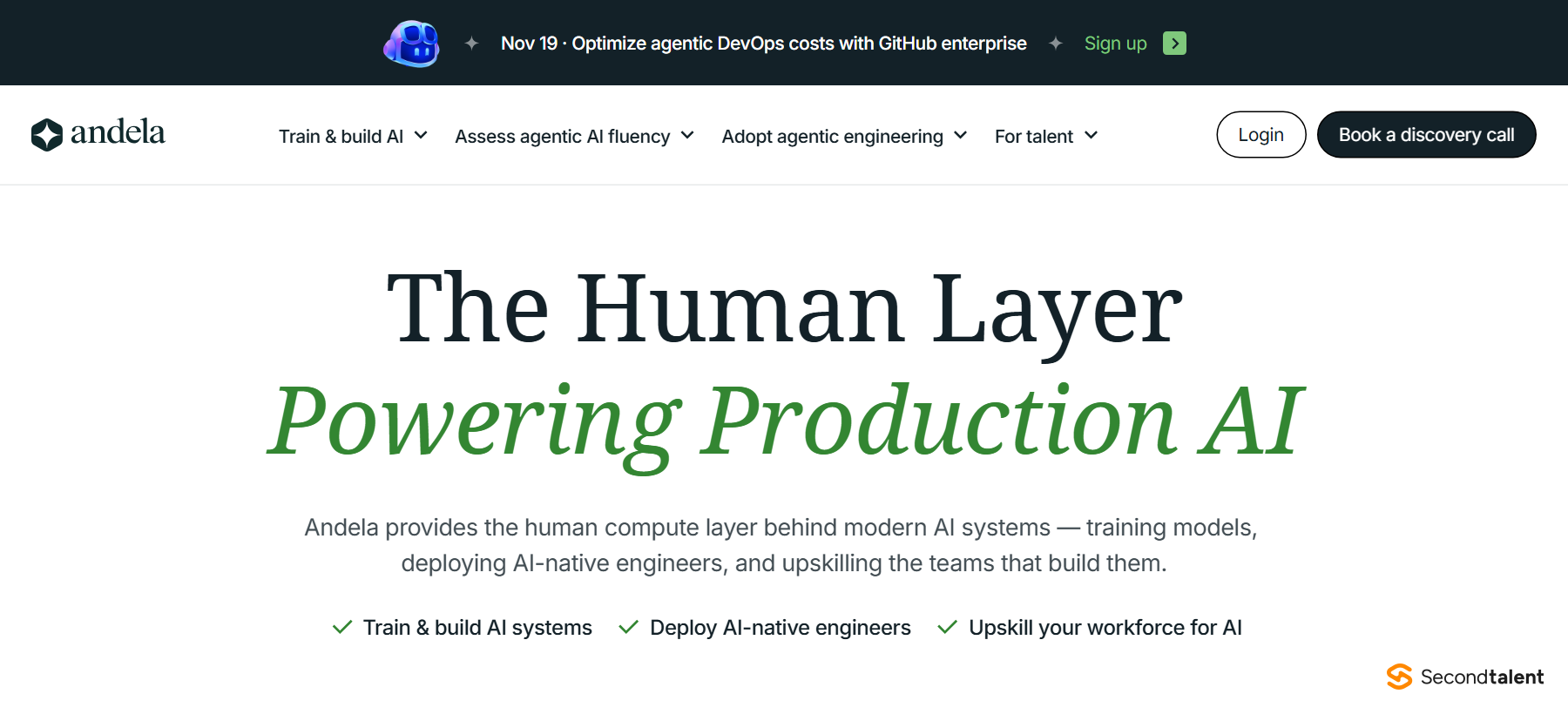 Andela homepage, 2026