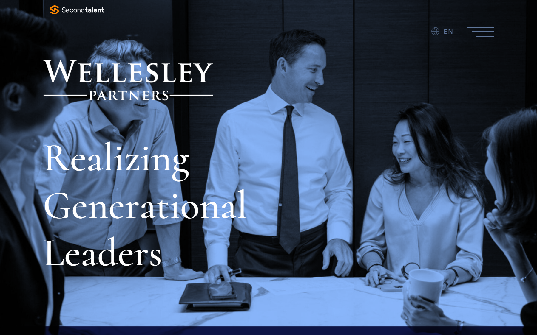 Wellesley Partners' homepage, a financial services executive search firm founded in Hong Kong in 2005.
