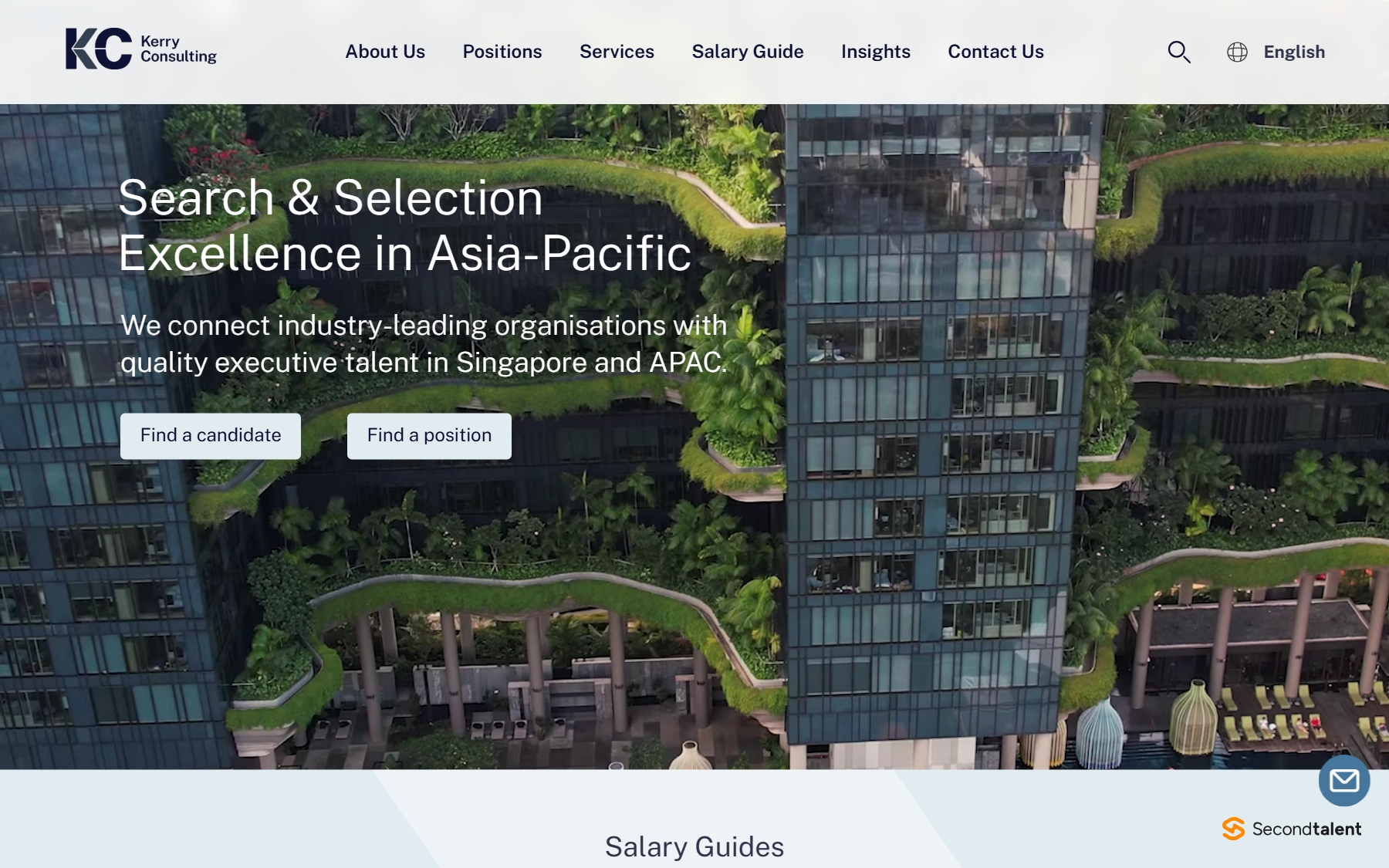 Kerry Consulting's homepage, a Singapore executive search and selection firm at Suntec Tower 4.