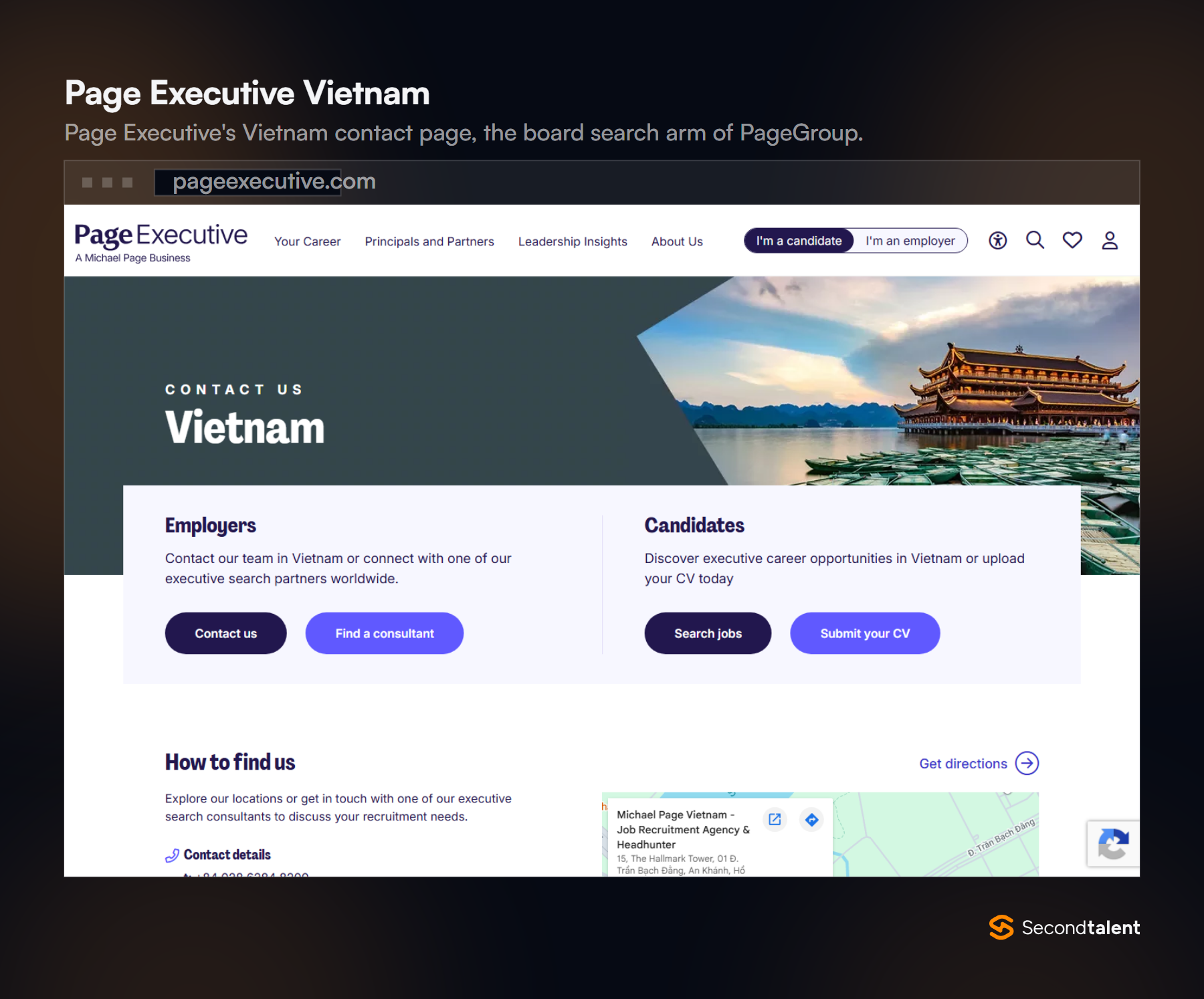 Page Executive's Vietnam contact page for employers and candidates.
