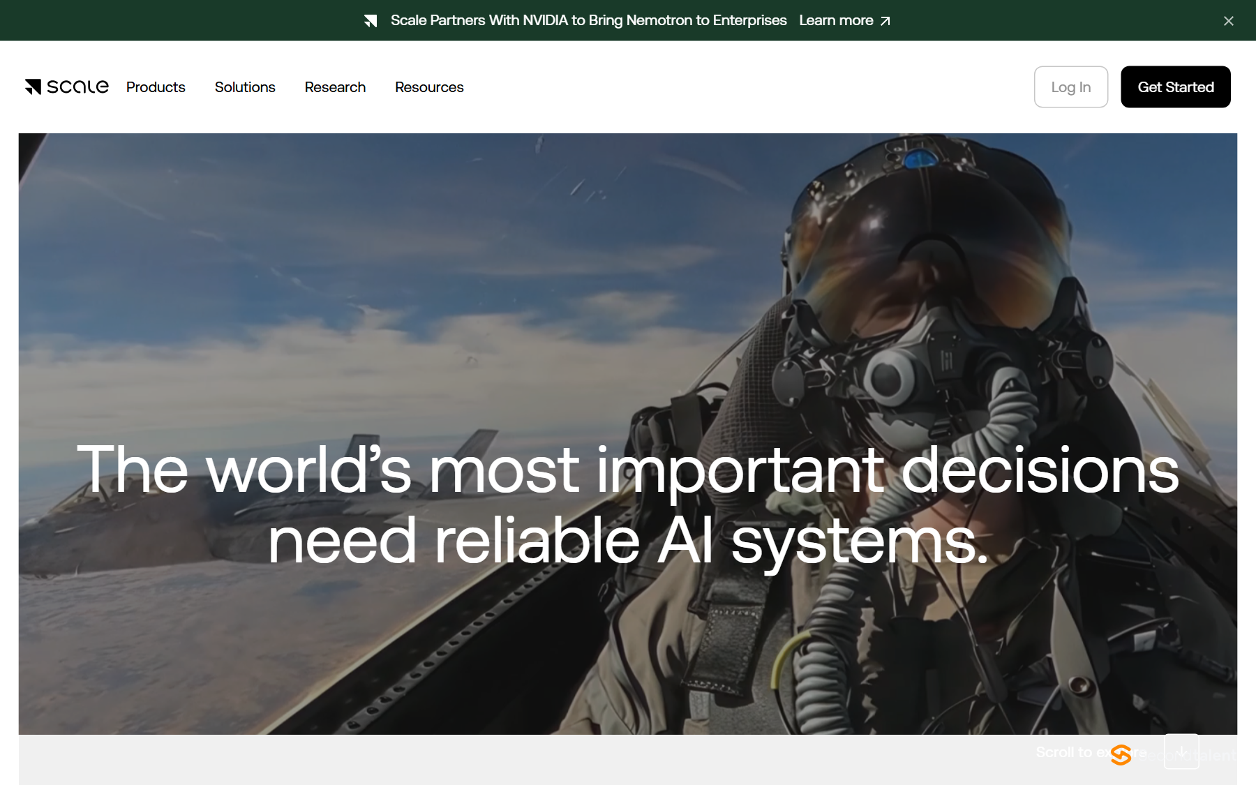 Scale AI homepage, 2026