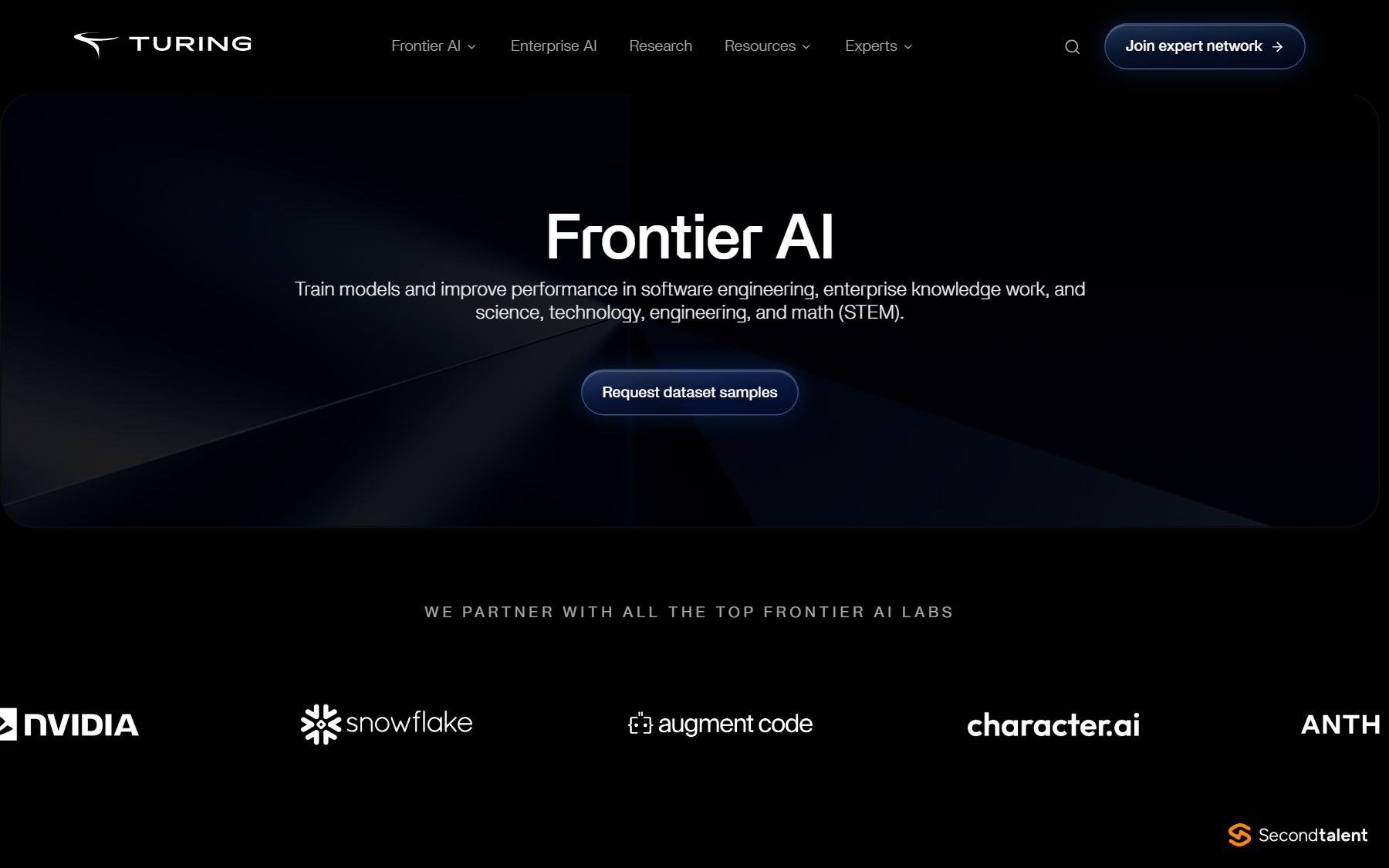 Turing Frontier AI page, 2026