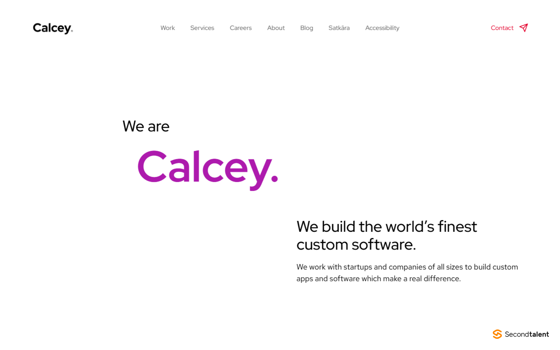 Calcey homepage: We are Calcey. We build the world's finest custom software.